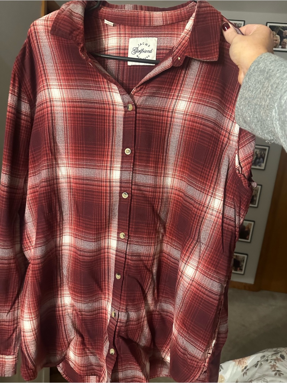 JACHS Girlfriend Red Plaid Button-Down Shirt